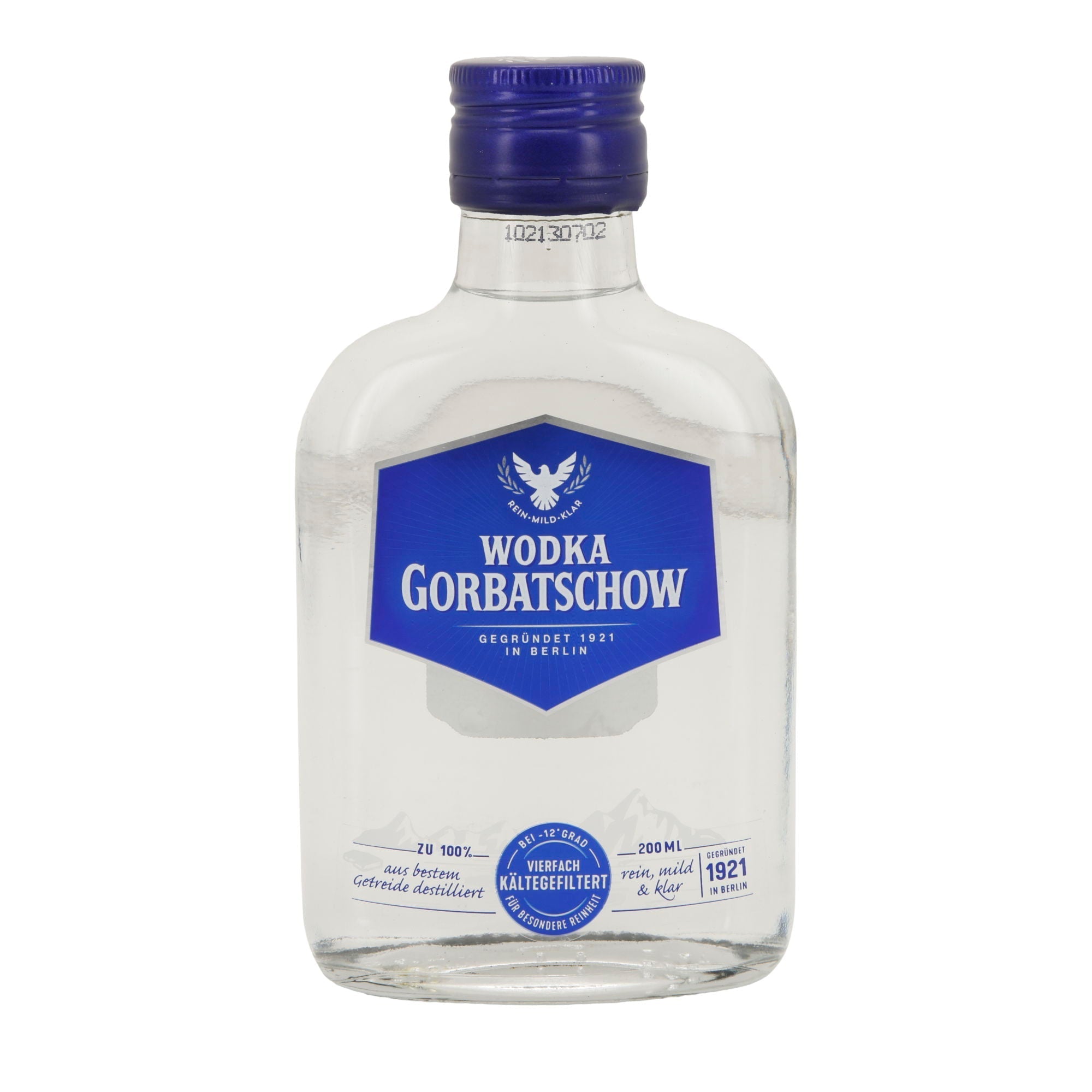 Wodka Gorbatschow | 37,5 % vol | Vierfach kältegefiltert | 0,2 l Flasche Wodka Gorbatschow